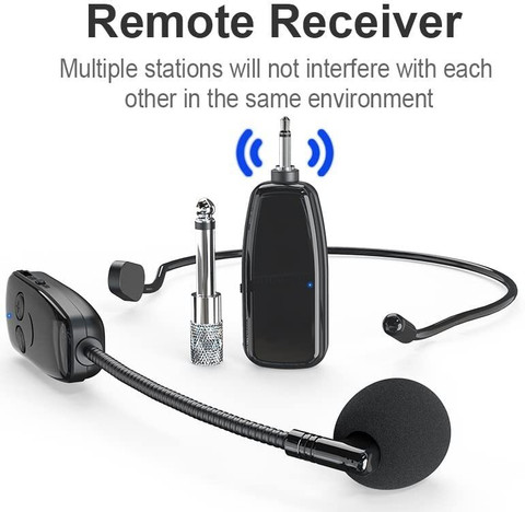 QAWACHH Wireless Headset Mic with Receiver for Speakers of