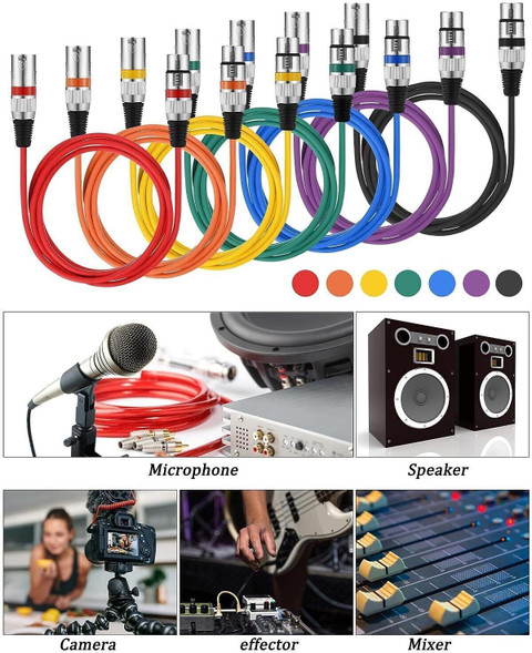 Mic Patch MORTAS (PACK OF14) XLR Male to XLR Female Cable 3 Pin Audio Mic Patch ...