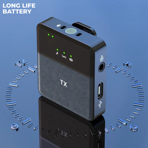 MOBIZAC Dual Wireless Collar Mic with Noise Reduction for Mobiles Cameras  Laptops DSLRs Microphones for Video Making