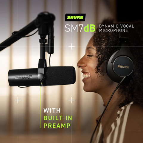 Shure SM7dB Dynamic Vocal Microphone w/Built-in Preamp for