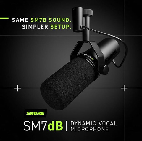 Shure SM7dB Dynamic Vocal Microphone w/Built-in Preamp for