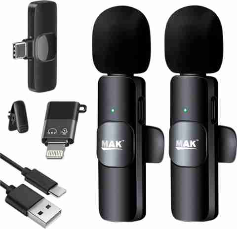 MAK Dual Wireless for YouTube, Vlogging, Recording for Android iPhone  Microphone
