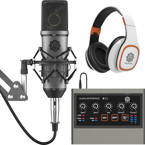 Digimore D-410 Condenser Kit with Audio Interface & Headphones for