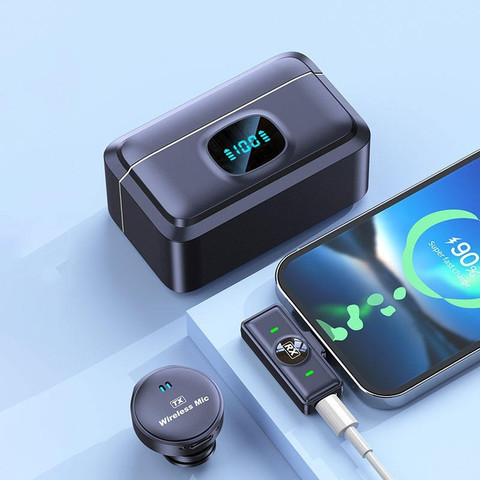 Foxne Point Magnetic wireless Dual clip microphone rechargeable speaker  long battery life Microphone