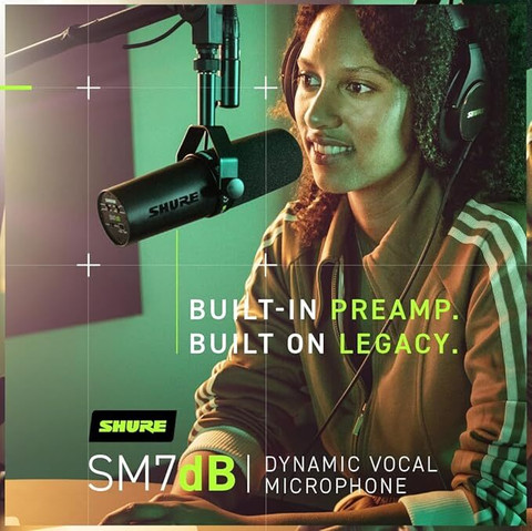 Shure SM7dB Dynamic Vocal Microphone w/Built-in Preamp for