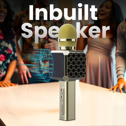 Landmark Karaoke Mic Inbuilt Bluetooth Speaker,Recorder For Smart  Phones,Laptop,Tablet Microphone