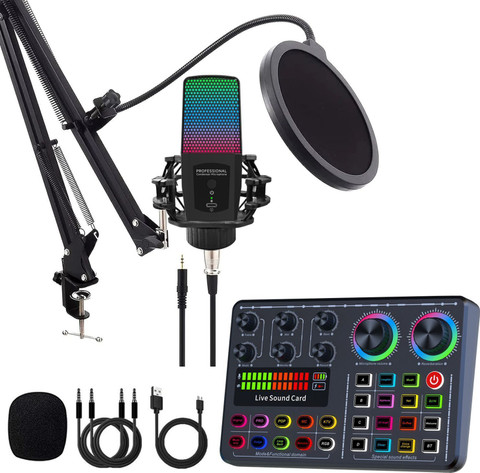 MOOZMOB Professional Condenser Studio Mic with Sound Card