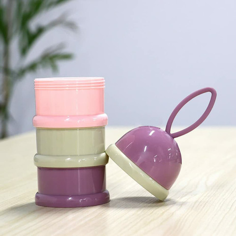 SYGA Layer Cute Bear Portable Baby Food Milk Powder Storage Box Bottle  Container_Purple