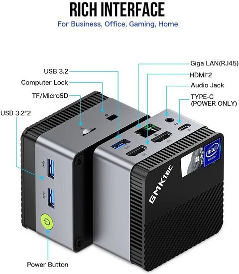 GMKTec NucBox G5 - Windows 11 Pro, Intel N97 Mini PC 4-core