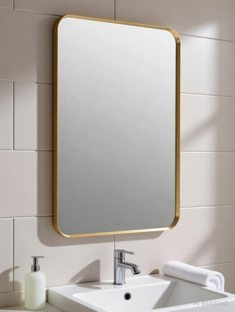 Branco IKON Golden Mirror Frame Bathroom Mirror Price in India