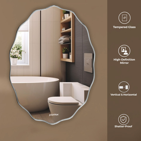 Plantex Oval Shape Mirror for Wash Basin/Mirror for Wall/Bedroom
