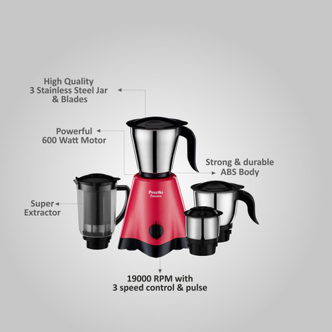 Preethi Crown 600 W Mixer Grinder