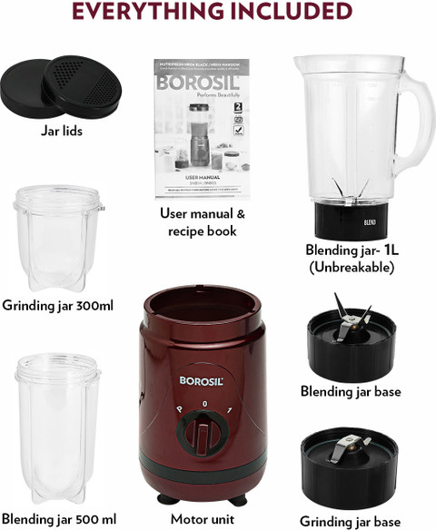 BOROSIL Nutri Fresh 400 W Mixer Grinder