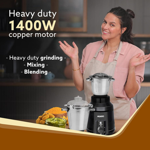 Heavy Duty 1400 Watt Mixer Grinder AGARO 1400 W Mixer Grinder