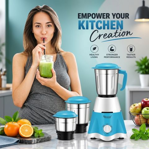 Skystar Supreme Elegant Mixer Grinder & Spectra 1000W Dry Iron Combo - Image 4