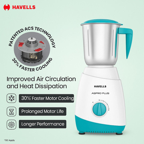 HAVELLS Aspro Plus Heavy Duty 550 W Mixer Grinder Price in India