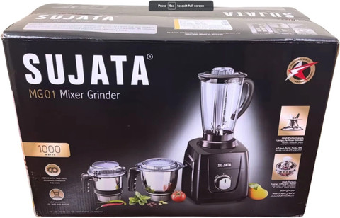 SUJATA Black 2024 Model 1000 W Mixer Grinder Price in India Buy