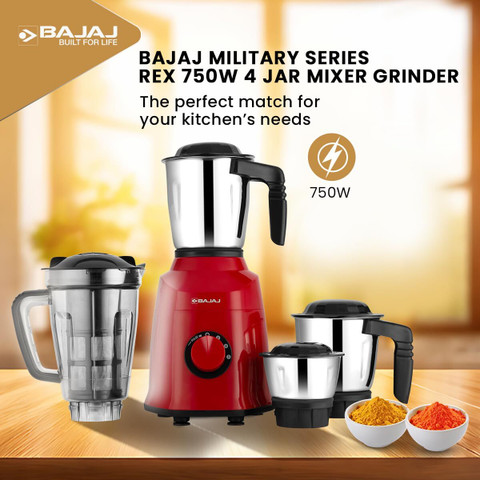 BAJAJ Military Series REX 750 W Juicer Mixer Grinder