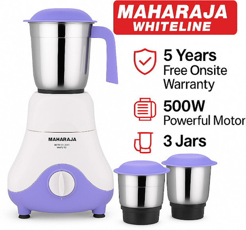 MAHARAJA WHITELINE NOVELLO 500 W Mixer Grinder Price in India