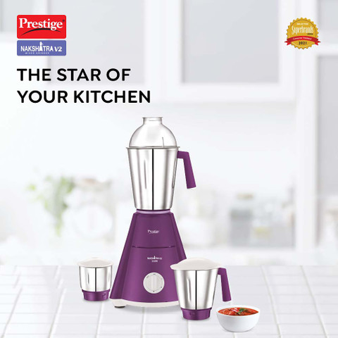 Prestige (Wet Jar-1600 ml, Dry Jar-1100 ml, Chutney Jar-450 ml) 550 W Mixer  Grinder
