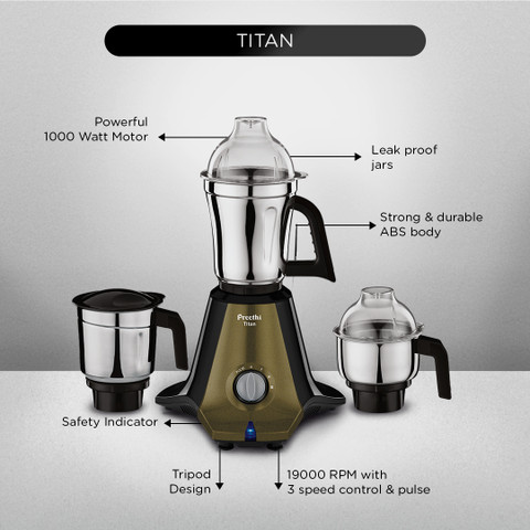 Preethi Titan 1000 W Mixer Grinder Price in India Buy Preethi