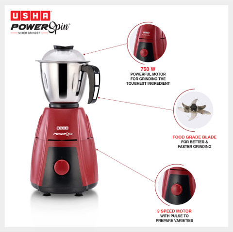 USHA Mixer Grinder 750 W Mixer Grinder Price in India Buy USHA