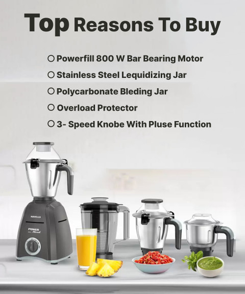 HAVELLS 800 W Mixer Grinder Price in India Buy HAVELLS 800 W