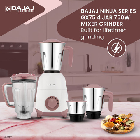 BAJAJ Ninja Series GX75 750 W Juicer Mixer Grinder Price in India