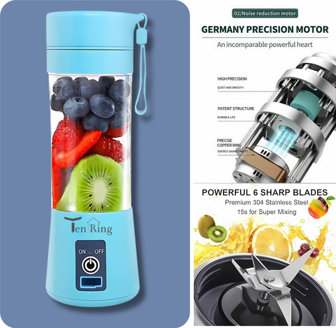 Tenring Blade Smoothie Maker Usb Juicer Bottle Blender 250 W Juicer Mixer  Grinder