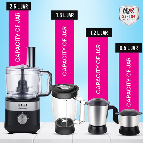 Inalsa Food Processor 1000 W Mixer Grinder