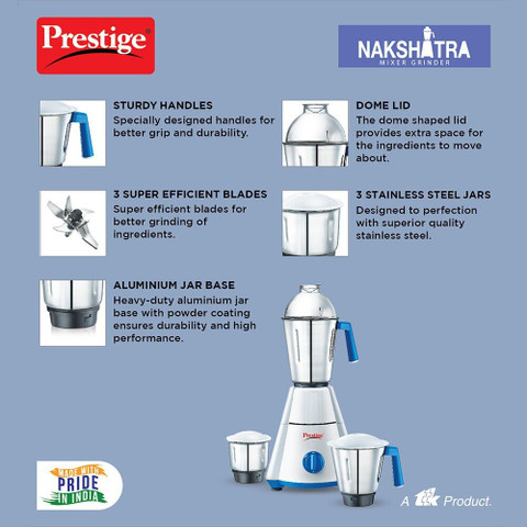 Prestige nakshatra 550 W Mixer Grinder Price in India Buy