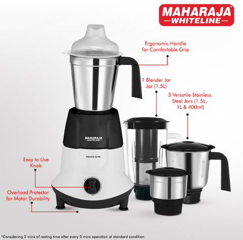 MAHARAJA WHITELINE MX-278 750 W Mixer Grinder Price in India Buy