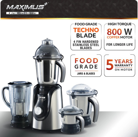 USHA Maximus Plus 800 W Mixer Grinder Price in India Buy USHA