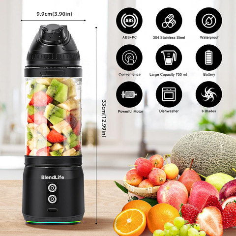 BlendLife Elite Portable Blender, 6000mAh Battery, Dual Modes And