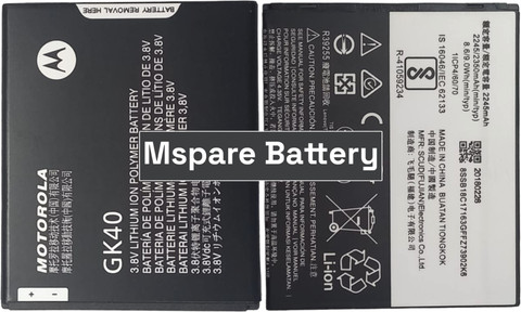 Mspare Mobile Battery For Motorola Moto G5 Moto E4 Moto G4 Play Model  GK40 {2800mAH}