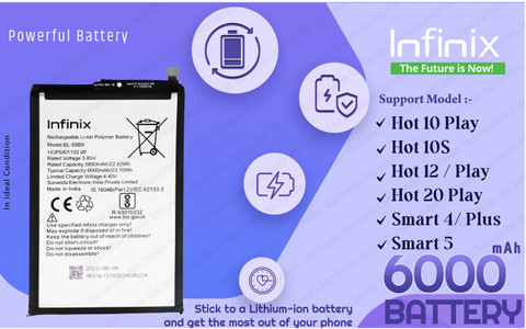 Infinix Mobile Battery For BL 58BX Infinix Hot 10 Play/Smart