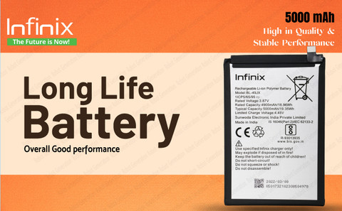 Infinix Mobile Battery For BL49JX Infinix Note 10 Pro Note 11S ZERO 5G  -5000 mAh-5000 Mah