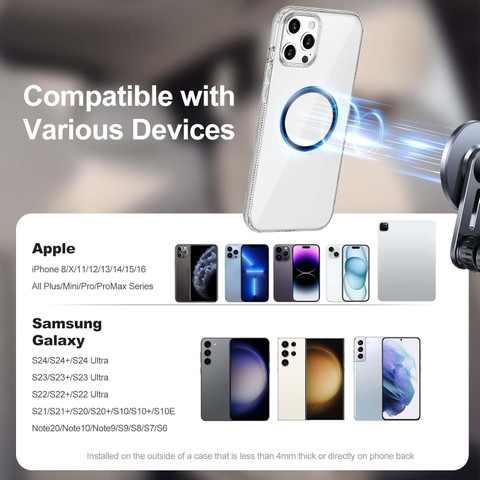 Redclip Universal Metal Ring Sticker for MagSafe – Ultra-Thin