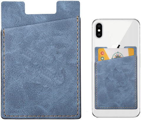 Clickcase Adhesive Leather Cloth ATM and Metro Card Wallet For All