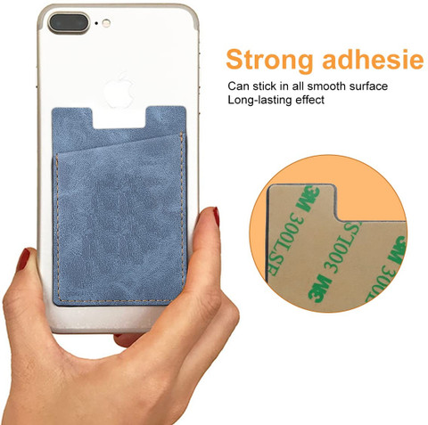 Clickcase Adhesive Leather Cloth ATM and Metro Card Wallet For All Smart  Phones (Blue) Mobile Holder