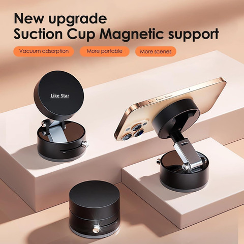 Like Star Vacuum Magnetic Suction PhoneMount,360°Adjustable Hands-Free  Shower Phone Holder Mobile Holder