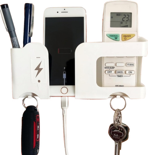 DSNS Multipurpose Wall Stand with Key chain Remote Holder Pack of  Plastic Key Holder