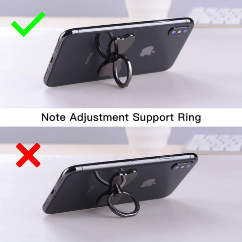 Kickstand Mobile Ring Holder Flipkart PRH Bow Shape (Black) Metal
