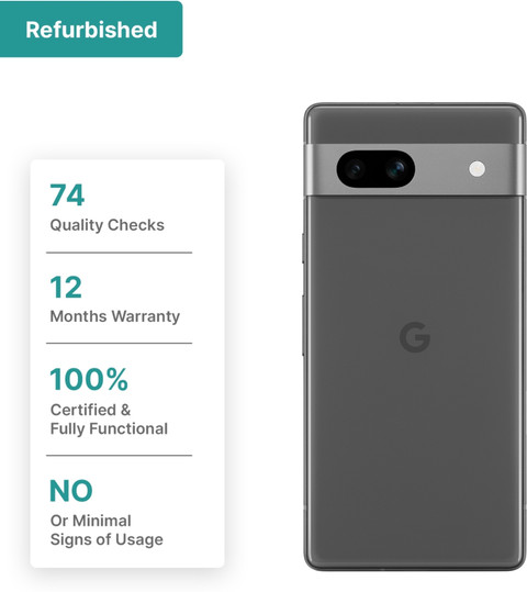 Refurbished) Google Pixel 7a (Charcoal, 128 GB) Price in India
