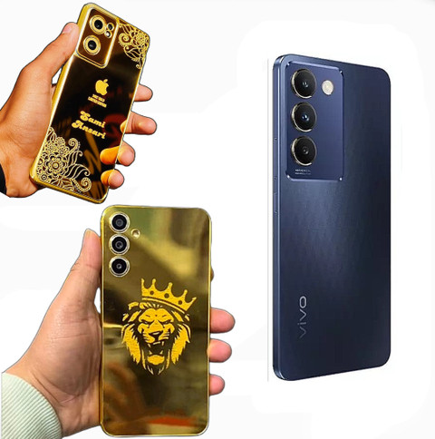 Golden Back Panel Mobile Cover Vivo Y20 Golden Back Panel