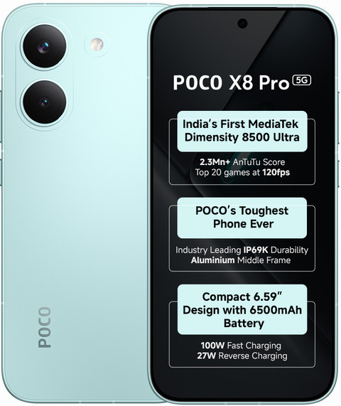 POCO X8 Pro ミントグリーン 8GB RAM 256GB ROM POCO X8 Pro 256 GB