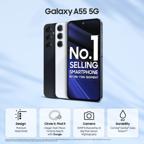 Samsung Galaxy A55 5G・SC-53E Samsung Galaxy A55 5G (Awesome Navy, 12GB RAM, 256GB Storage