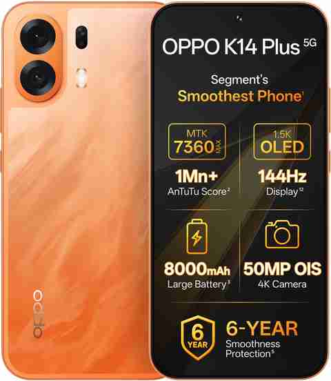 OPPO K14 Plus 5G (Solar Orange, 128 GB) (6 GB RAM) - Image 4