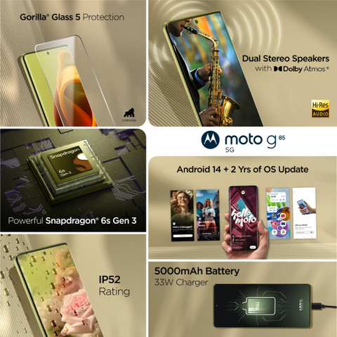 Motorola G85 5G (Olive Green, 128 GB) (8 GB RAM)