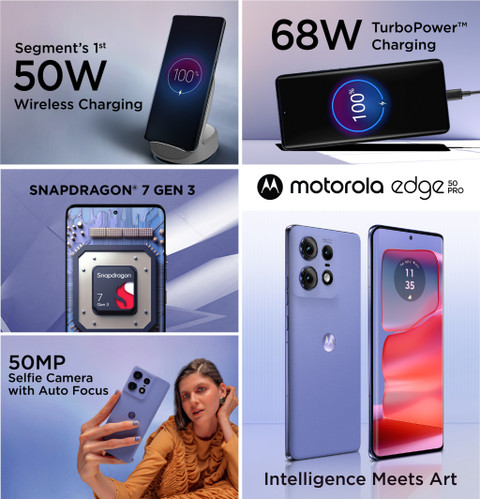 Motorola Edge 50 Pro 5G with 68W Charger (Luxe Lavender, 256 GB